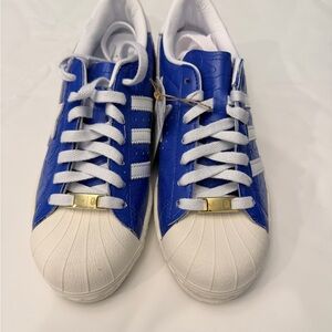 Adidas x Bape Royal Blue and White Athletic Shoes